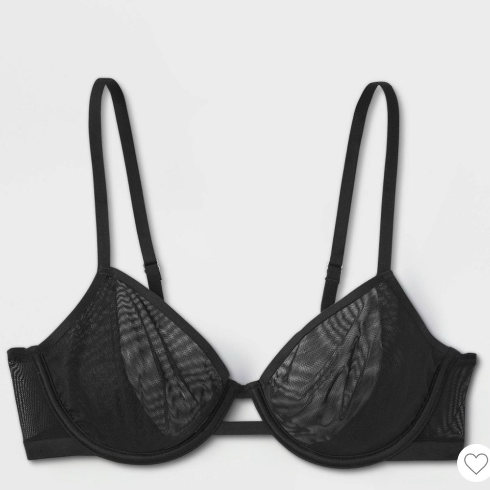 Auden Women's Mesh Unlined Demi Bras 40DD black
